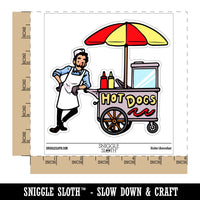 Hot Dog Street Vendor Cart Waterproof Vinyl Phone Tablet Laptop Water Bottle Car Window Bumper Decal Sticker Set - 5 Pack