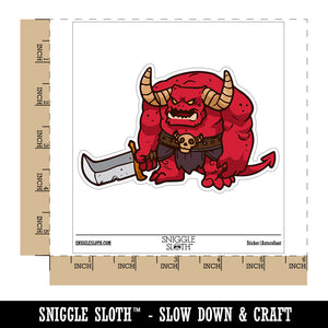 Hulking Demon Monster Devil with Sword Waterproof Vinyl Phone Tablet Laptop Water Bottle Car Window Bumper Decal Sticker Set - 5 Pack