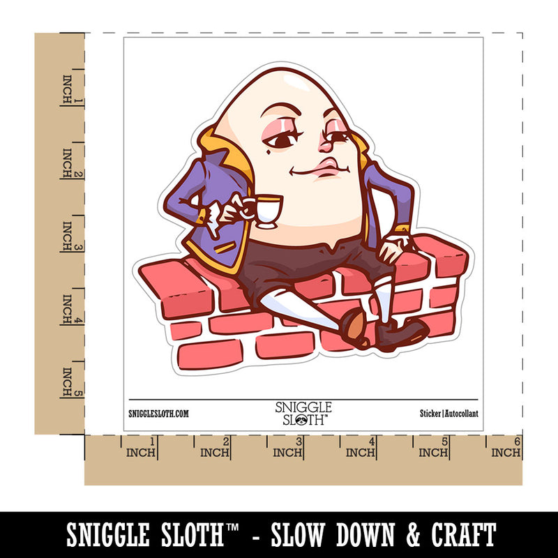 Humpty Dumpty Egg Man Fairy Tale Waterproof Vinyl Phone Tablet Laptop Water Bottle Car Window Bumper Decal Sticker Set - 5 Pack