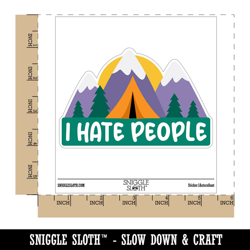 I Hate People Camping Waterproof Vinyl Phone Tablet Laptop Water Bottle Car Window Bumper Decal Sticker Set - 5 Pack
