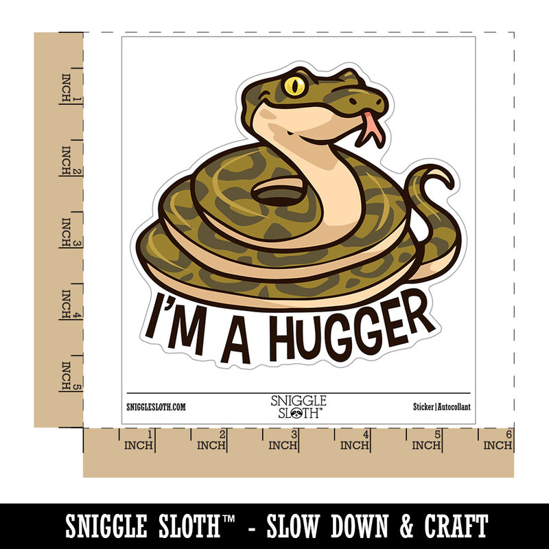 I'm A Hugger Snake Boa Constrictor Python Hug Waterproof Vinyl Phone Tablet Laptop Water Bottle Car Window Bumper Decal Sticker Set - 5 Pack