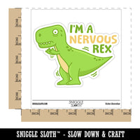 I'm A Nervous Rex Dino Waterproof Vinyl Phone Tablet Laptop Water Bottle Car Window Bumper Decal Sticker Set - 5 Pack