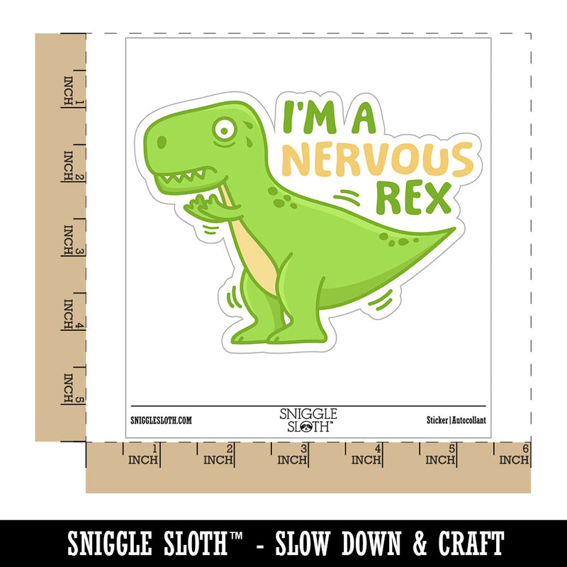 I'm A Nervous Rex Dino Waterproof Vinyl Phone Tablet Laptop Water Bottle Car Window Bumper Decal Sticker Set - 5 Pack