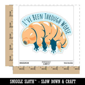 I've Been Through Worse Tardigrade Water Bear Waterproof Vinyl Phone Tablet Laptop Water Bottle Car Window Bumper Decal Sticker Set - 5 Pack