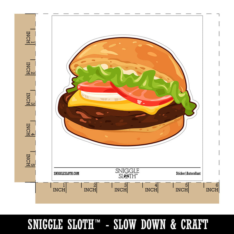 Juicy Hamburger Cheeseburger Fast Food Waterproof Vinyl Phone Tablet Laptop Water Bottle Car Window Bumper Decal Sticker Set - 5 Pack