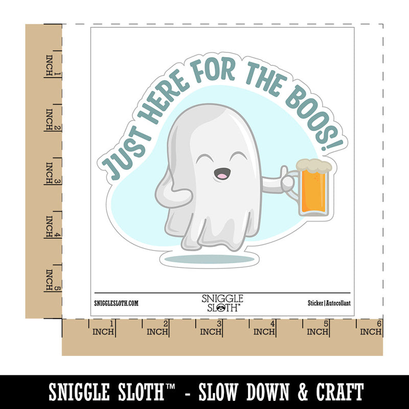 Just Here For the Boos Booze Drinking Ghost Waterproof Vinyl Phone Tablet Laptop Water Bottle Car Window Bumper Decal Sticker Set - 5 Pack