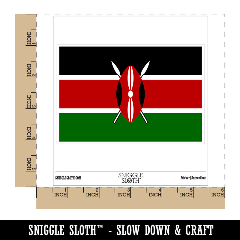 Kenya National Country Flag Waterproof Vinyl Phone Tablet Laptop Water Bottle Car Window Bumper Decal Sticker Set - 5 Pack