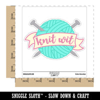 Knit Wit Yarn Knitting Waterproof Vinyl Phone Tablet Laptop Water Bottle Car Window Bumper Decal Sticker Set - 5 Pack