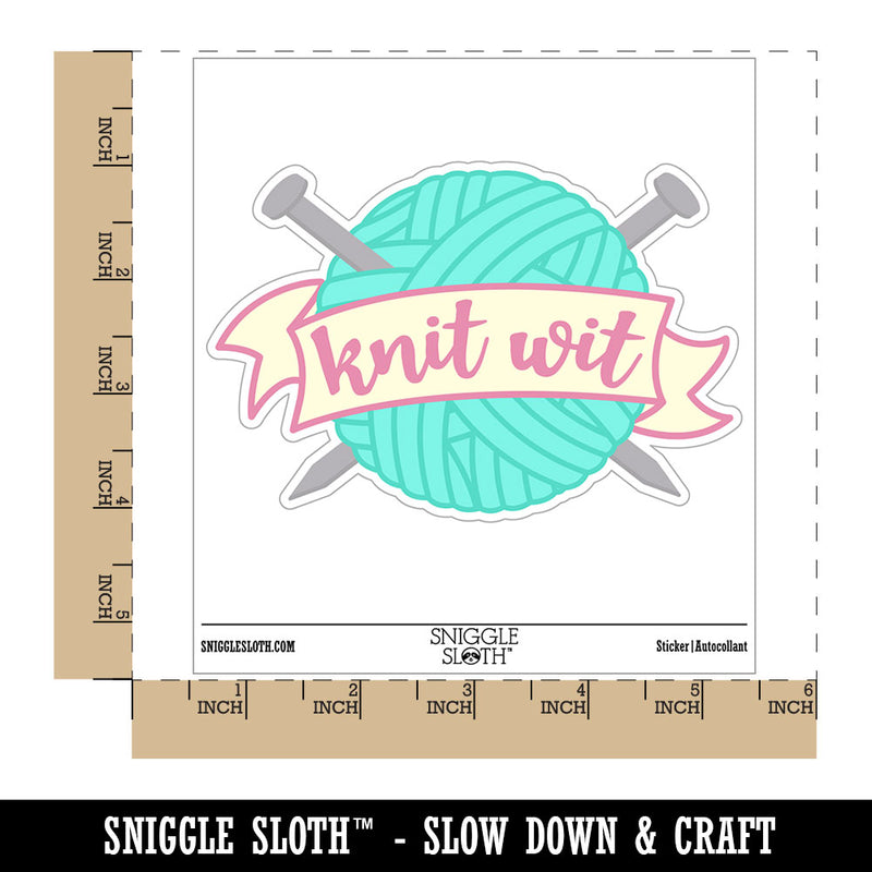 Knit Wit Yarn Knitting Waterproof Vinyl Phone Tablet Laptop Water Bottle Car Window Bumper Decal Sticker Set - 5 Pack