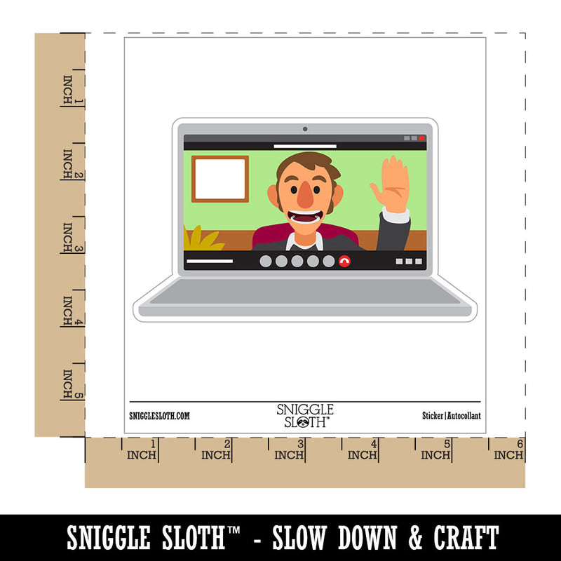 Laptop Video Call Meeting Computer Chat Waterproof Vinyl Phone Tablet Laptop Water Bottle Car Window Bumper Decal Sticker Set - 5 Pack