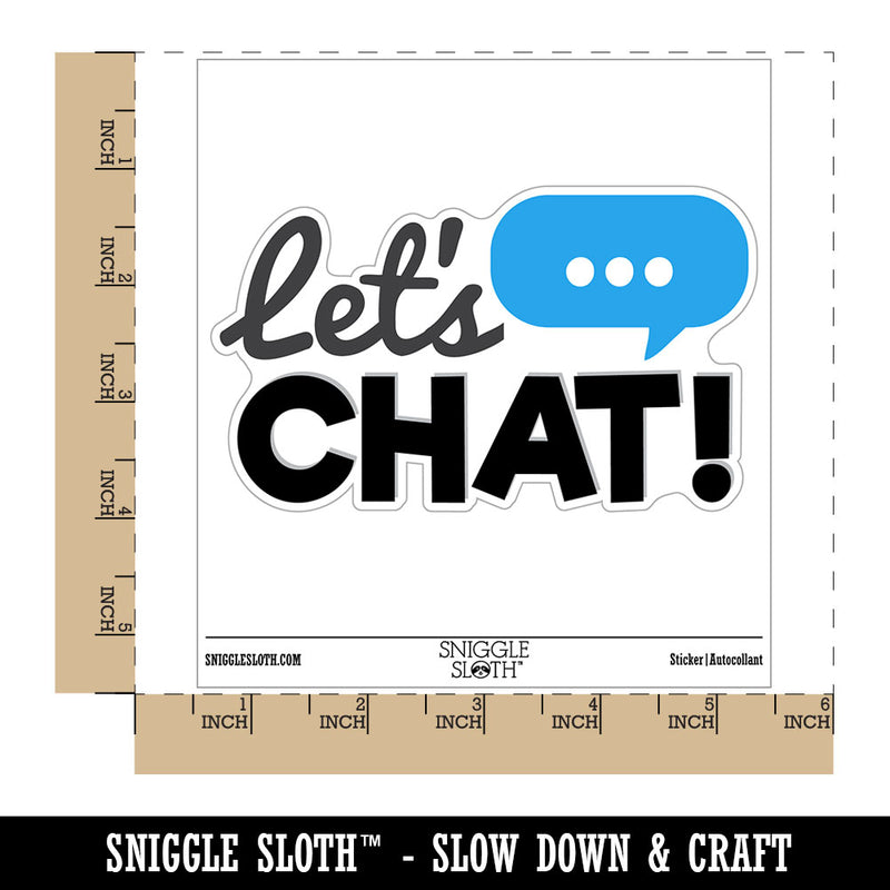 Let's Chat Speech Bubble Dialogue Text Message Waterproof Vinyl Phone Tablet Laptop Water Bottle Car Window Bumper Decal Sticker Set - 5 Pack