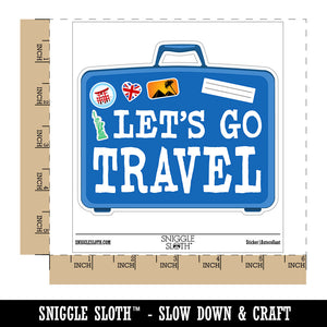 Let's Go Travel Suitcase Waterproof Vinyl Phone Tablet Laptop Water Bottle Car Window Bumper Decal Sticker Set - 5 Pack