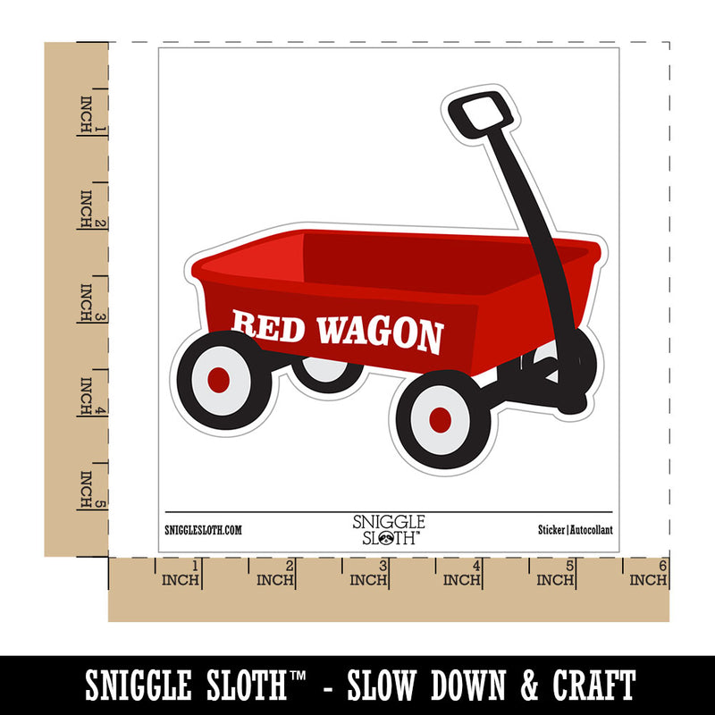 Little Red Wagon Waterproof Vinyl Phone Tablet Laptop Water Bottle Car Window Bumper Decal Sticker Set - 5 Pack