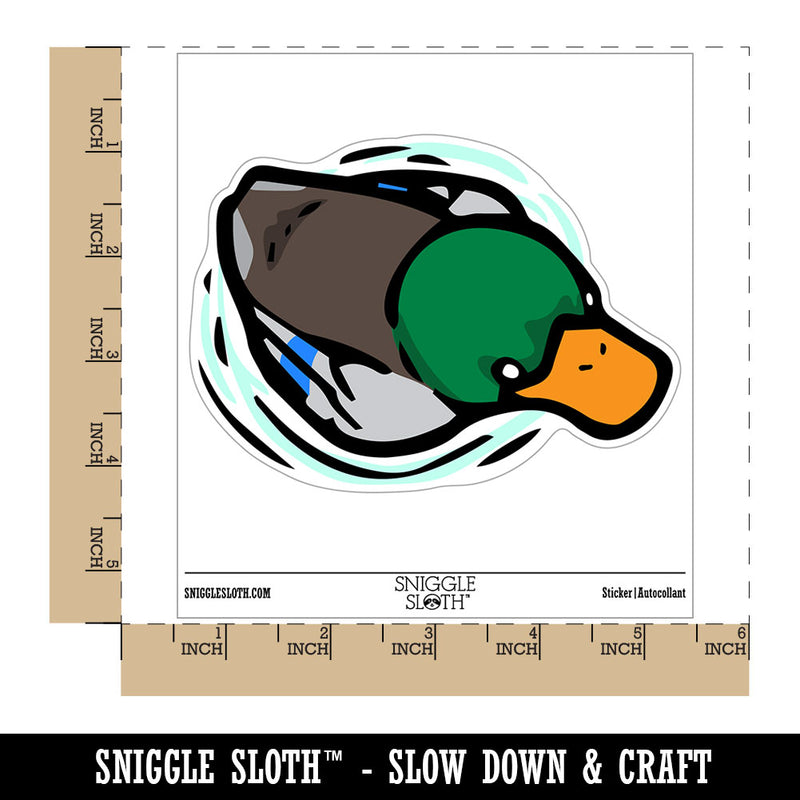 Mallard Duck Floating On Water Ripples Waterproof Vinyl Phone Tablet Laptop Water Bottle Car Window Bumper Decal Sticker Set - 5 Pack