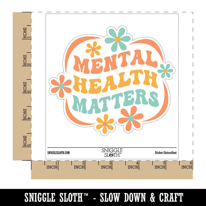 Mental Health Matters Waterproof Vinyl Phone Tablet Laptop Water Bottle Car Window Bumper Decal Sticker Set - 5 Pack