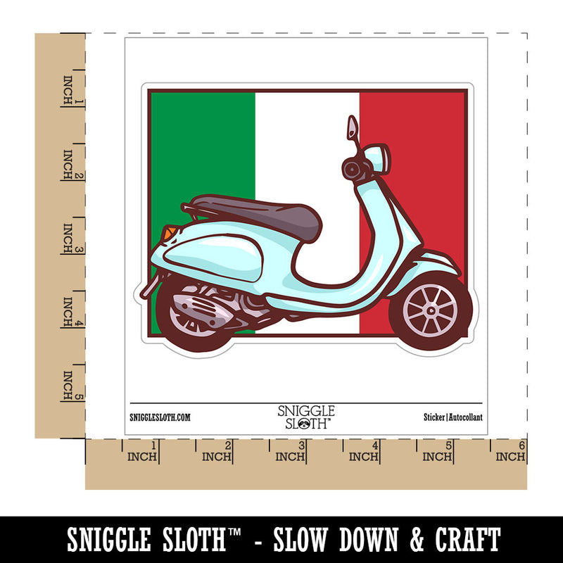 Moped Bike Italian Flag Vehicle Waterproof Vinyl Phone Tablet Laptop Water Bottle Car Window Bumper Decal Sticker Set - 5 Pack