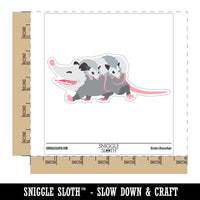 Mother Opossum with Babies on Back Waterproof Vinyl Phone Tablet Laptop Water Bottle Car Window Bumper Decal Sticker Set - 5 Pack