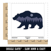 Mountain Scene Bear Silhouette Waterproof Vinyl Phone Tablet Laptop Water Bottle Car Window Bumper Decal Sticker Set - 5 Pack