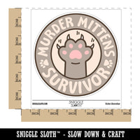 Murder Mittens Survivor Cat Claws Waterproof Vinyl Phone Tablet Laptop Water Bottle Car Window Bumper Decal Sticker Set - 5 Pack