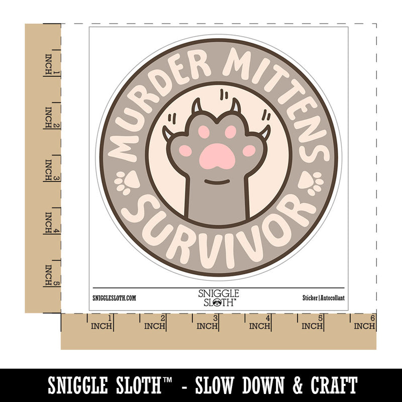 Murder Mittens Survivor Cat Claws Waterproof Vinyl Phone Tablet Laptop Water Bottle Car Window Bumper Decal Sticker Set - 5 Pack