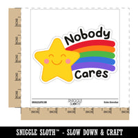Nobody Cares Waterproof Vinyl Phone Tablet Laptop Water Bottle Car Window Bumper Decal Sticker Set - 5 Pack
