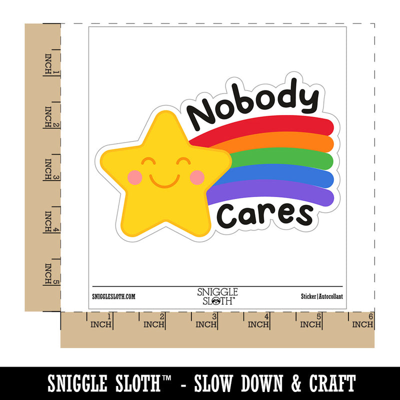Nobody Cares Waterproof Vinyl Phone Tablet Laptop Water Bottle Car Window Bumper Decal Sticker Set - 5 Pack