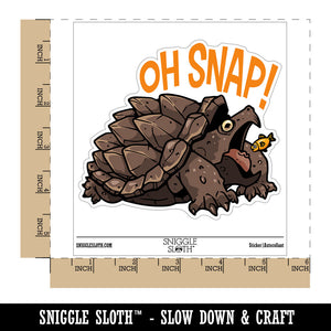 Oh Snap Alligator Snapping Turtle Fish Waterproof Vinyl Phone Tablet Laptop Water Bottle Car Window Bumper Decal Sticker Set - 5 Pack