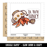 Oh You're Fancy Hermit Crab Teapot Teacup Waterproof Vinyl Phone Tablet Laptop Water Bottle Car Window Bumper Decal Sticker Set - 5 Pack