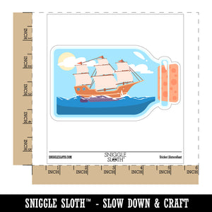 Old Ship On Ocean In A Bottle Waterproof Vinyl Phone Tablet Laptop Water Bottle Car Window Bumper Decal Sticker Set - 5 Pack