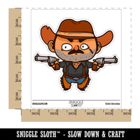 Old Western Cowboy Villain Revolver Waterproof Vinyl Phone Tablet Laptop Water Bottle Car Window Bumper Decal Sticker Set - 5 Pack