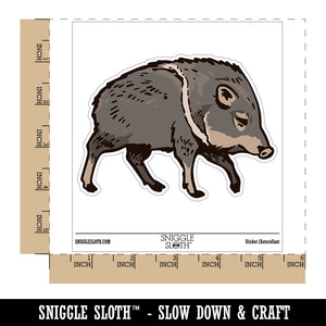 Peccary Javelina Skunk Pig Realistic Waterproof Vinyl Phone Tablet Laptop Water Bottle Car Window Bumper Decal Sticker Set - 5 Pack