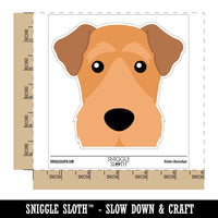 Peeking Airedale Terrier Dog Waterproof Vinyl Phone Tablet Laptop Water Bottle Car Window Bumper Decal Sticker Set - 5 Pack