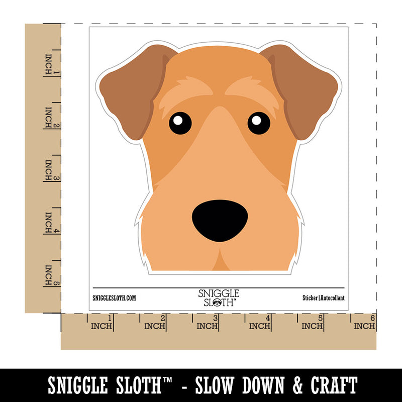 Peeking Airedale Terrier Dog Waterproof Vinyl Phone Tablet Laptop Water Bottle Car Window Bumper Decal Sticker Set - 5 Pack