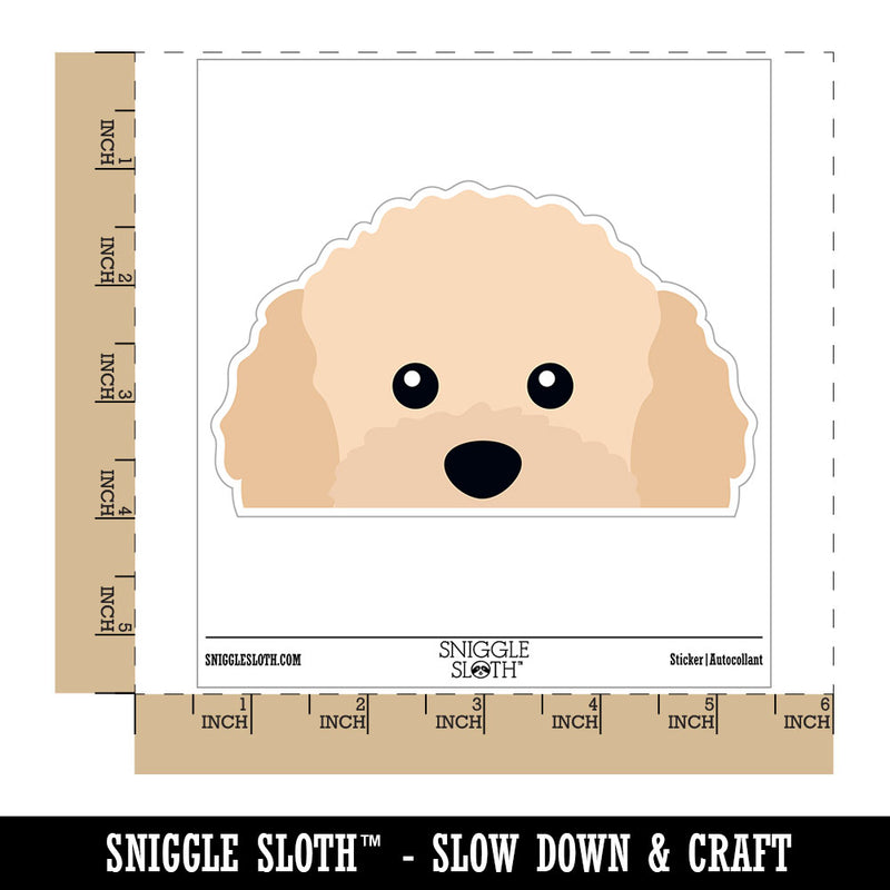 Peeking Apricot Toy Poodle Dog Waterproof Vinyl Phone Tablet Laptop Water Bottle Car Window Bumper Decal Sticker Set - 5 Pack