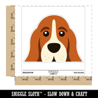 Peeking Basset Hound Dog Waterproof Vinyl Phone Tablet Laptop Water Bottle Car Window Bumper Decal Sticker Set - 5 Pack