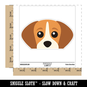 Peeking Beagle Dog Waterproof Vinyl Phone Tablet Laptop Water Bottle Car Window Bumper Decal Sticker Set - 5 Pack