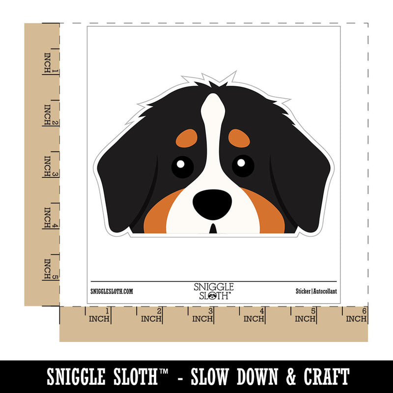 Peeking Bernese Mountain Dog Waterproof Vinyl Phone Tablet Laptop Water Bottle Car Window Bumper Decal Sticker Set - 5 Pack