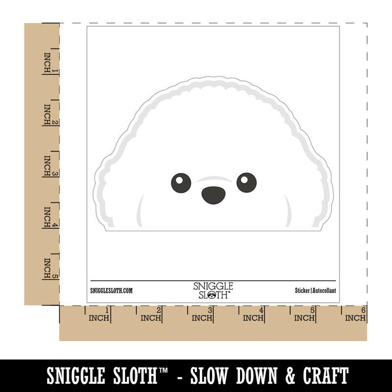 Peeking Bichon Frise Dog Waterproof Vinyl Phone Tablet Laptop Water Bottle Car Window Bumper Decal Sticker Set - 5 Pack