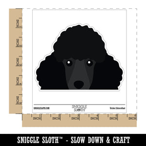 Peeking Black Poodle Dog Waterproof Vinyl Phone Tablet Laptop Water Bottle Car Window Bumper Decal Sticker Set - 5 Pack