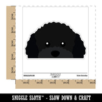 Peeking Black Toy Poodle Dog Waterproof Vinyl Phone Tablet Laptop Water Bottle Car Window Bumper Decal Sticker Set - 5 Pack