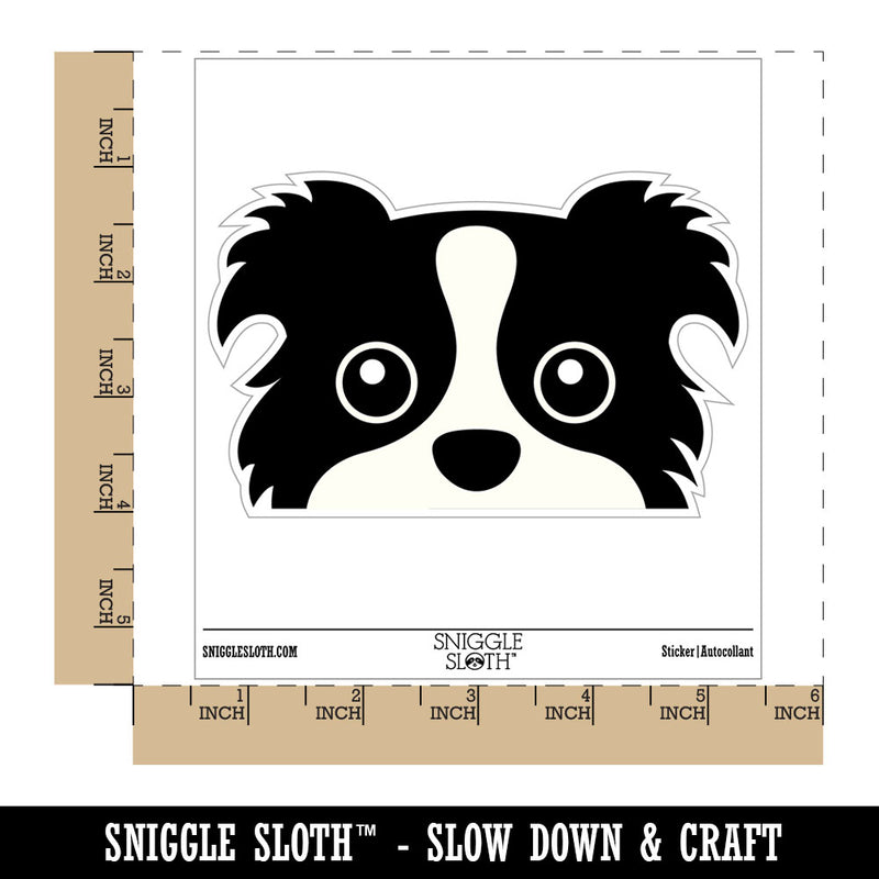 Peeking Border Collie Dog Waterproof Vinyl Phone Tablet Laptop Water Bottle Car Window Bumper Decal Sticker Set - 5 Pack