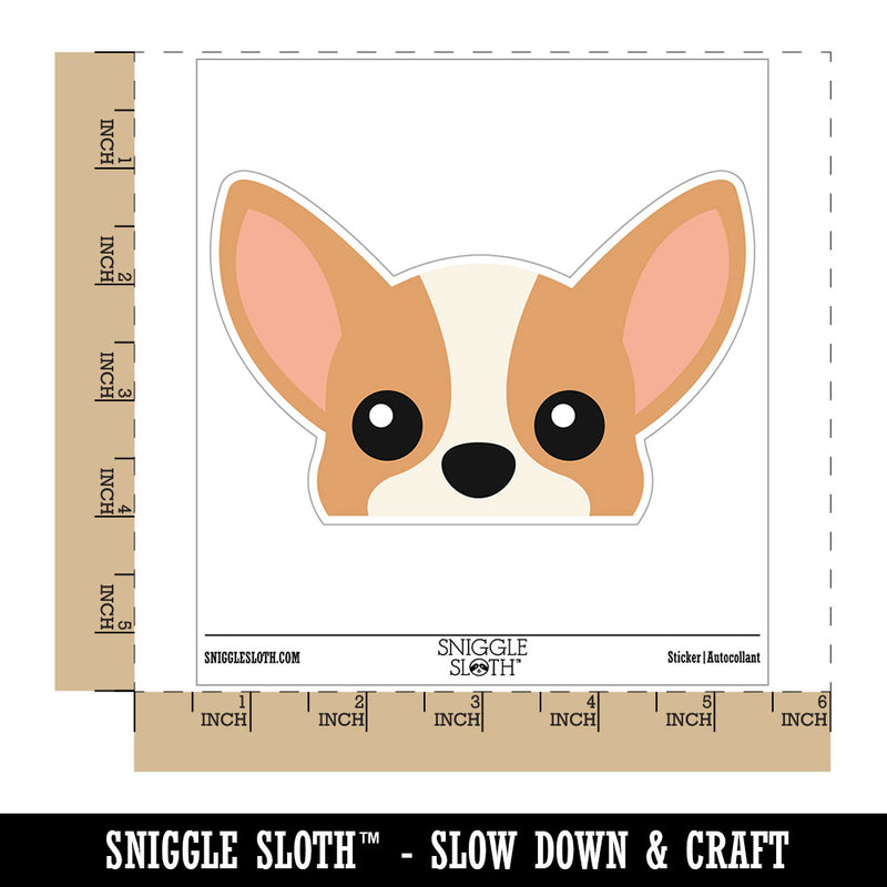 Peeking Chihuahua Dog Waterproof Vinyl Phone Tablet Laptop Water Bottle Car Window Bumper Decal Sticker Set - 5 Pack