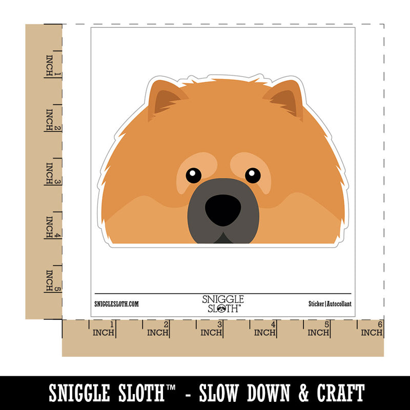 Peeking Chow Chow Dog Waterproof Vinyl Phone Tablet Laptop Water Bottle Car Window Bumper Decal Sticker Set - 5 Pack
