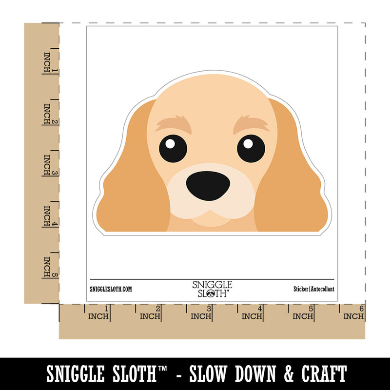 Peeking Cocker Spaniel Dog Waterproof Vinyl Phone Tablet Laptop Water Bottle Car Window Bumper Decal Sticker Set - 5 Pack