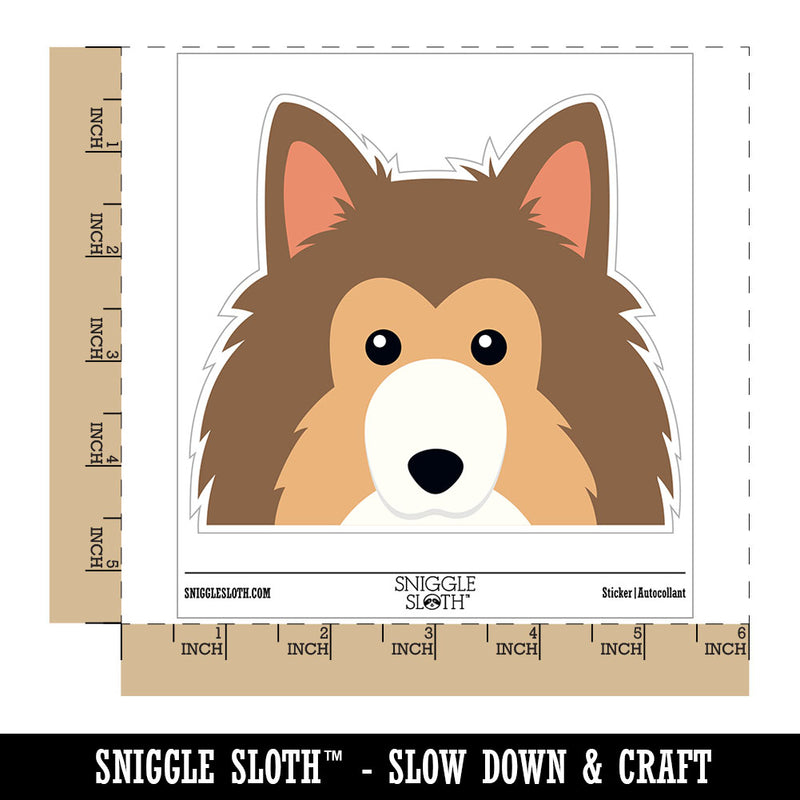 Peeking Collie Dog Waterproof Vinyl Phone Tablet Laptop Water Bottle Car Window Bumper Decal Sticker Set - 5 Pack