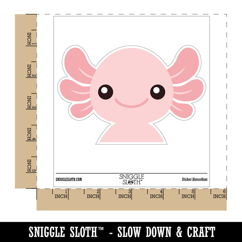 Peeking Cute Axolotl Waterproof Vinyl Phone Tablet Laptop Water Bottle Car Window Bumper Decal Sticker Set - 5 Pack
