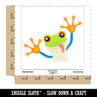 Peeking Friendly Tree Frog Waterproof Vinyl Phone Tablet Laptop Water Bottle Car Window Bumper Decal Sticker Set - 5 Pack