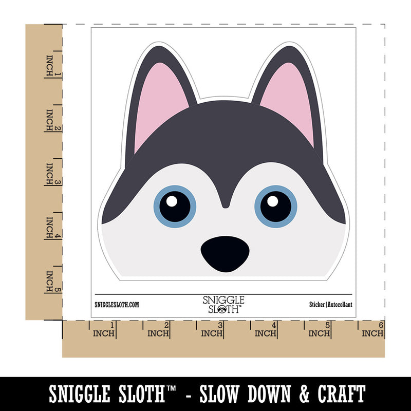 Peeking Husky Dog Waterproof Vinyl Phone Tablet Laptop Water Bottle Car Window Bumper Decal Sticker Set - 5 Pack