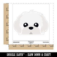 Peeking Maltese Dog Waterproof Vinyl Phone Tablet Laptop Water Bottle Car Window Bumper Decal Sticker Set - 5 Pack