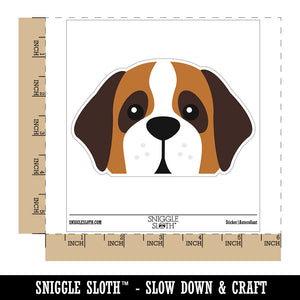 Peeking Saint Bernard Dog Waterproof Vinyl Phone Tablet Laptop Water Bottle Car Window Bumper Decal Sticker Set - 5 Pack